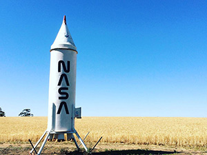 NASA Spaceship artwork in Brookton, Western Australia