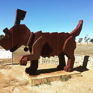 Rusty Dog statue in Dowerin, Western Australia
