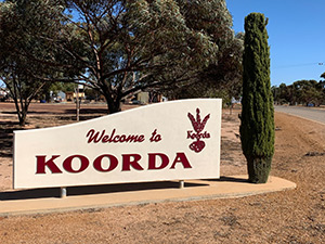 Shire of Koorda sign in Koorda, Western Australia