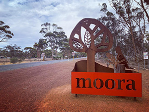 Shire of Moora sign in Moora, Western Australia