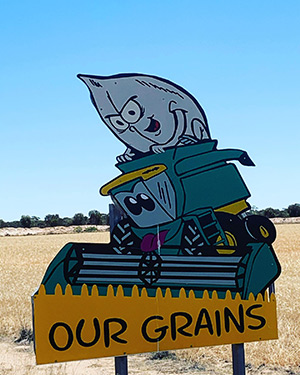 Our grains sign in Narembeen, Western Australia
