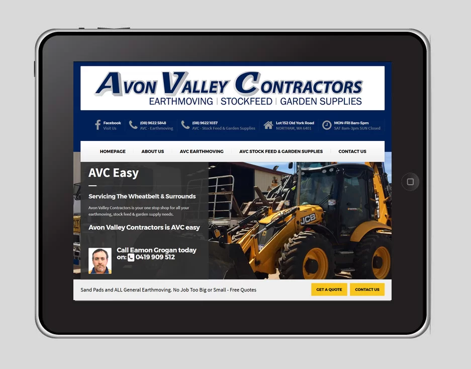 Avon Valley Contractors Website Preview