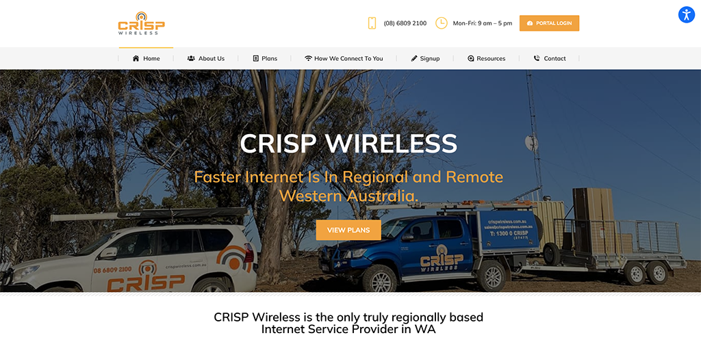 CRISP Wireless Website Preview