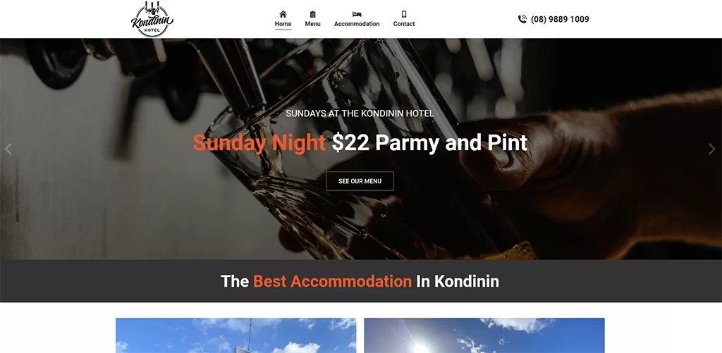 Kondinin Hotel Website Preview