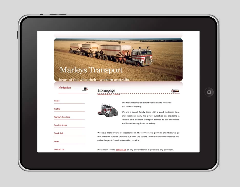 Marley's Transport Website Preview