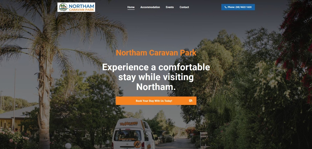 Northam Caravan Park Website Preview