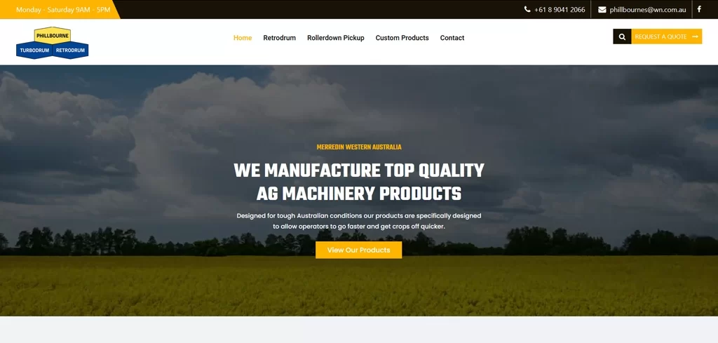 Phillbourne Manufacturing Website Preview