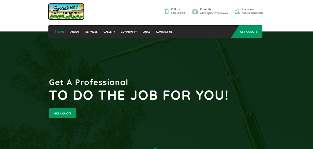 Specialised Tree Service Website Preview