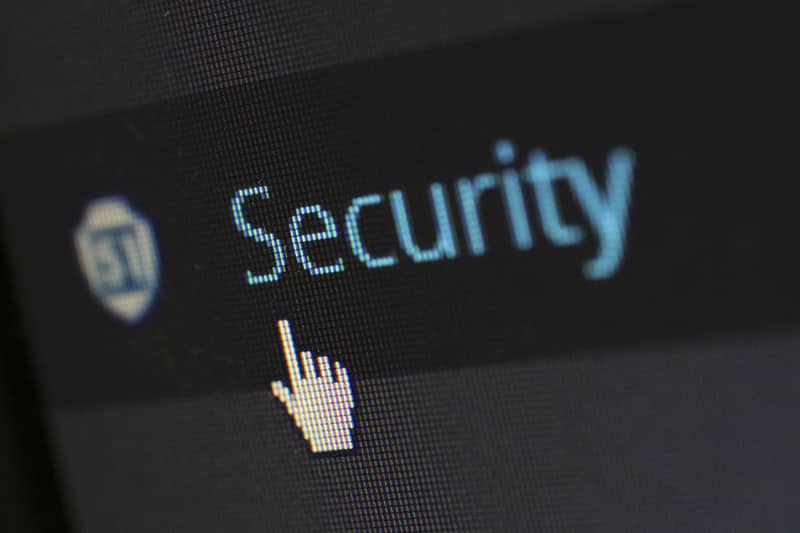 WordPress security button on a screen