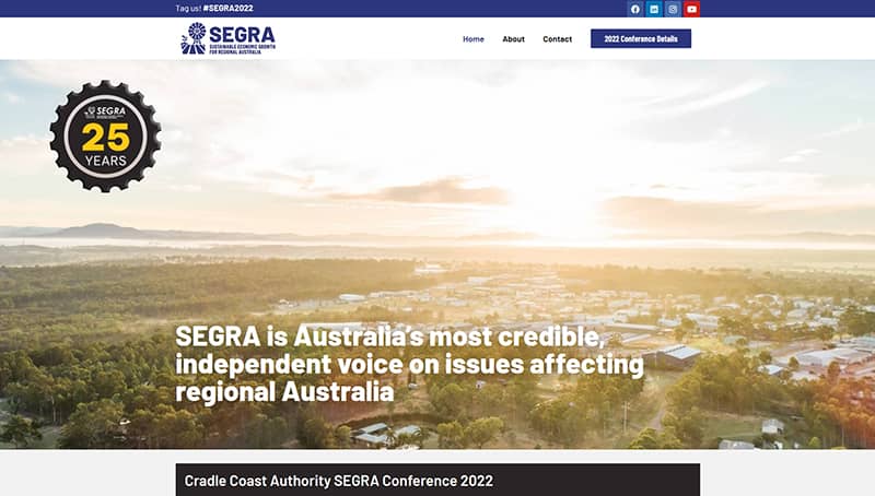 The SEGRA website homepage as an example of a website with great navigation
