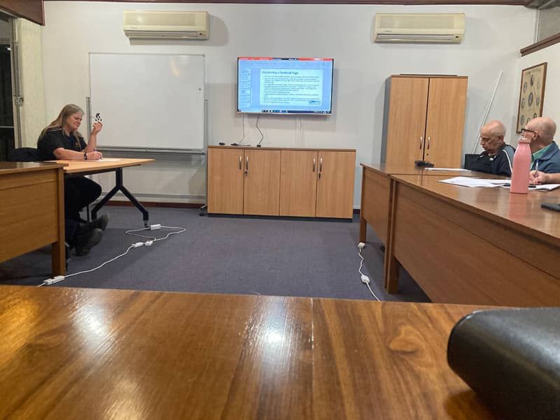 A Wheatbelt Business Network meeting at the Shire of Dowerin conference room sitting at a table