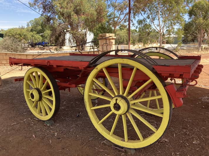 A refurbished wagon that has been painted in Brookton as street art