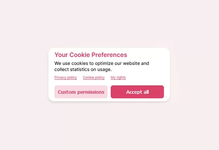 An example Cookie Consent Notice for a website
