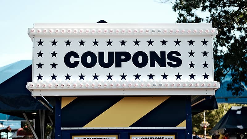 Coupons sign