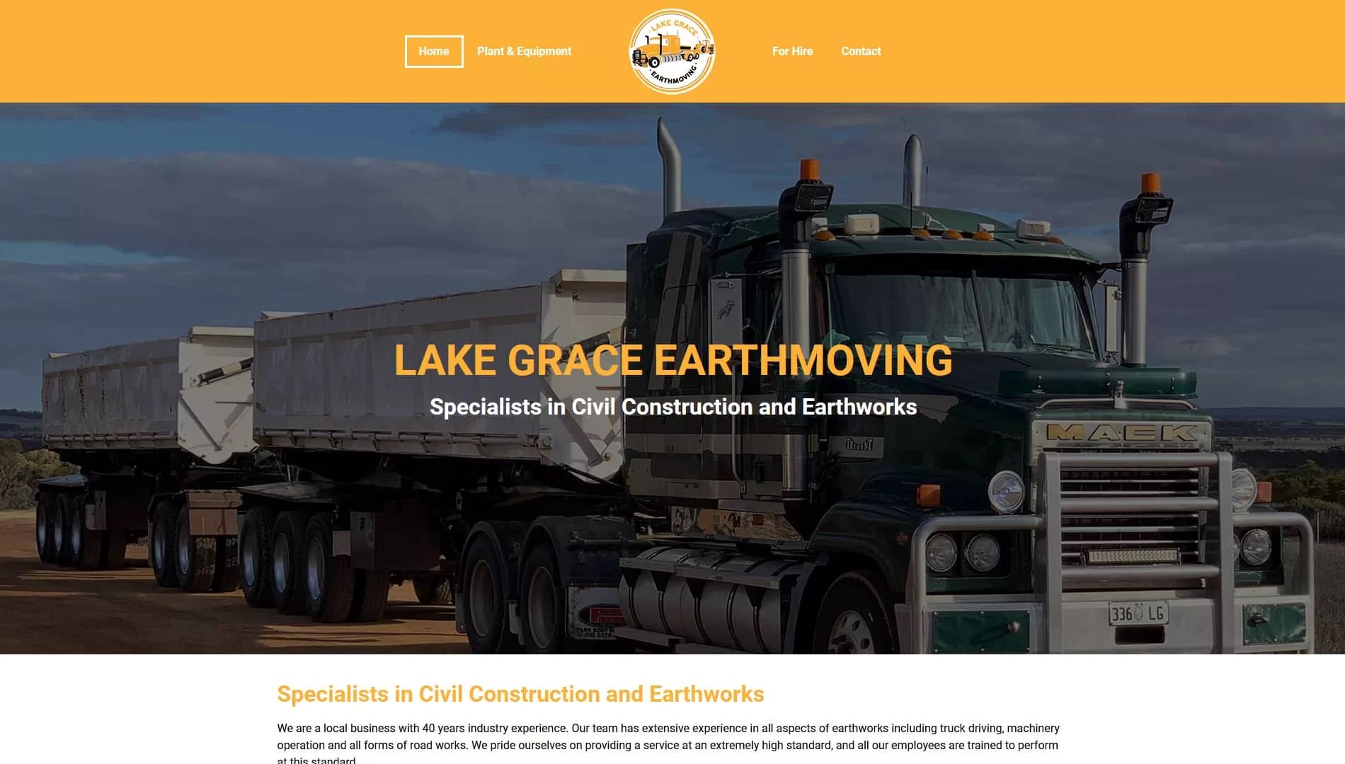 Lake Grace Earthmoving Website