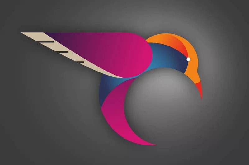 A humming bird logo as an example logo.