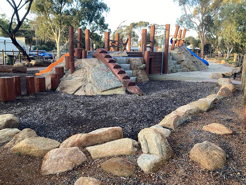 Kellerberrin park with adventure nature playground with slides